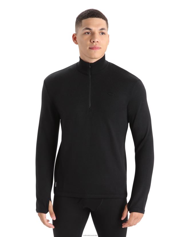 Icebreaker Men Merino Original Long Sleeve Half Zip TopBlack 80BXXP224 Clothing