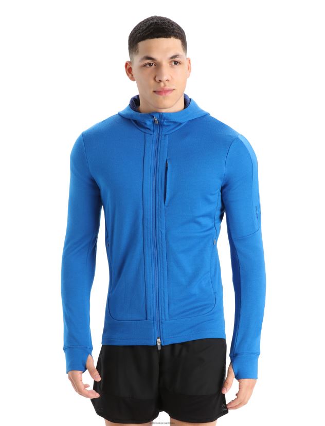 Icebreaker Men Merino Quantum III Long Sleeve Zip HoodieLazurite/Royal Navy 80BXXP203 Clothing