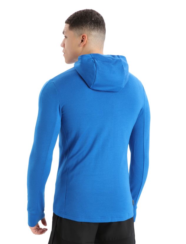Icebreaker Men Merino Quantum III Long Sleeve Zip HoodieLazurite/Royal Navy 80BXXP203 Clothing