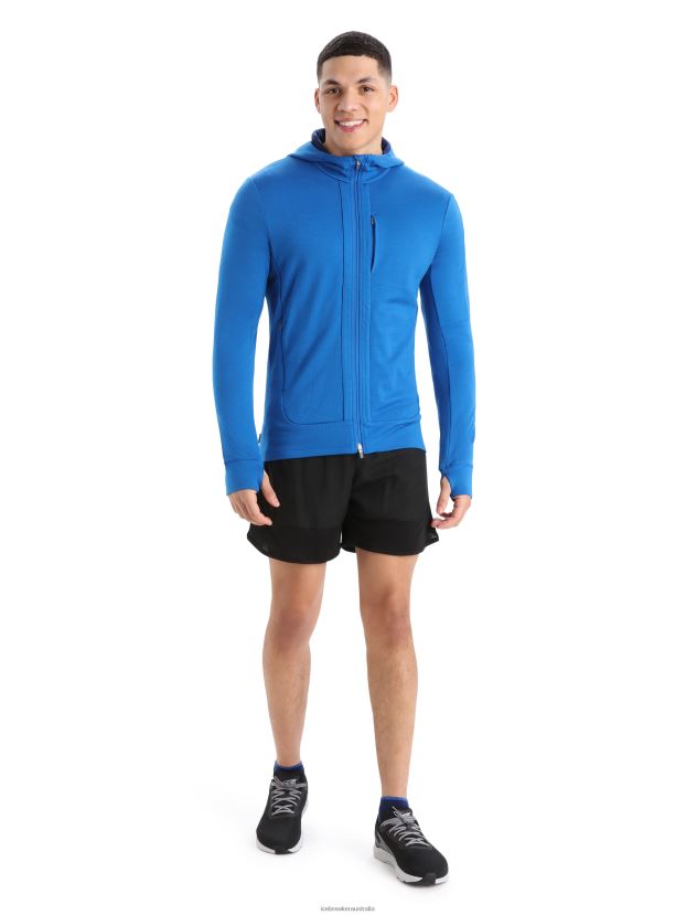 Icebreaker Men Merino Quantum III Long Sleeve Zip HoodieLazurite/Royal Navy 80BXXP203 Clothing