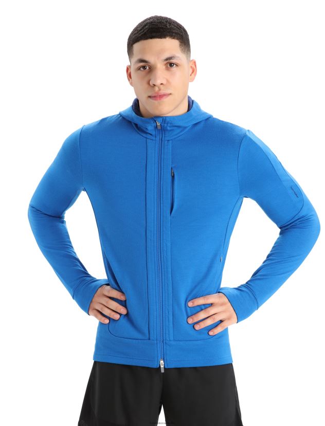 Icebreaker Men Merino Quantum III Long Sleeve Zip HoodieLazurite/Royal Navy 80BXXP203 Clothing