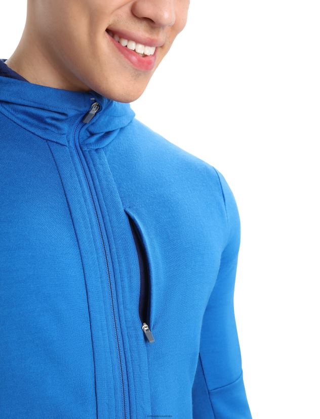 Icebreaker Men Merino Quantum III Long Sleeve Zip HoodieLazurite/Royal Navy 80BXXP203 Clothing