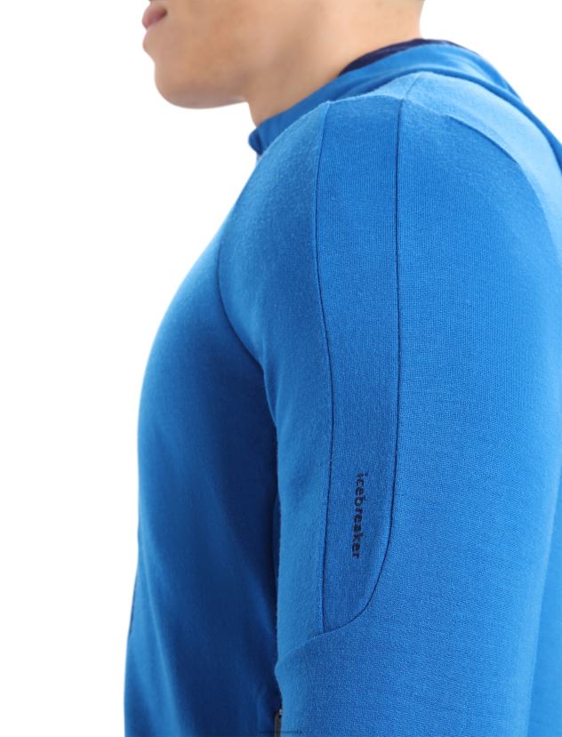 Icebreaker Men Merino Quantum III Long Sleeve Zip HoodieLazurite/Royal Navy 80BXXP203 Clothing