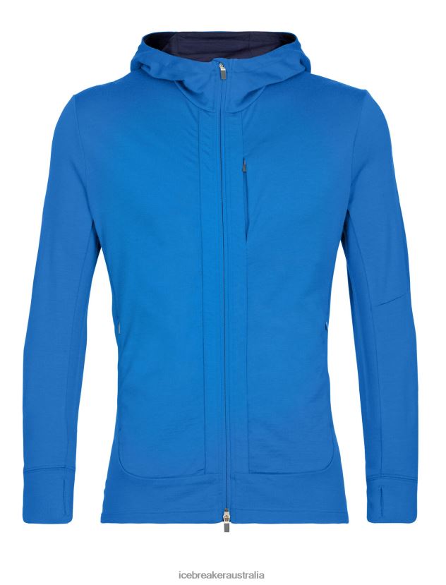 Icebreaker Men Merino Quantum III Long Sleeve Zip HoodieLazurite/Royal Navy 80BXXP203 Clothing