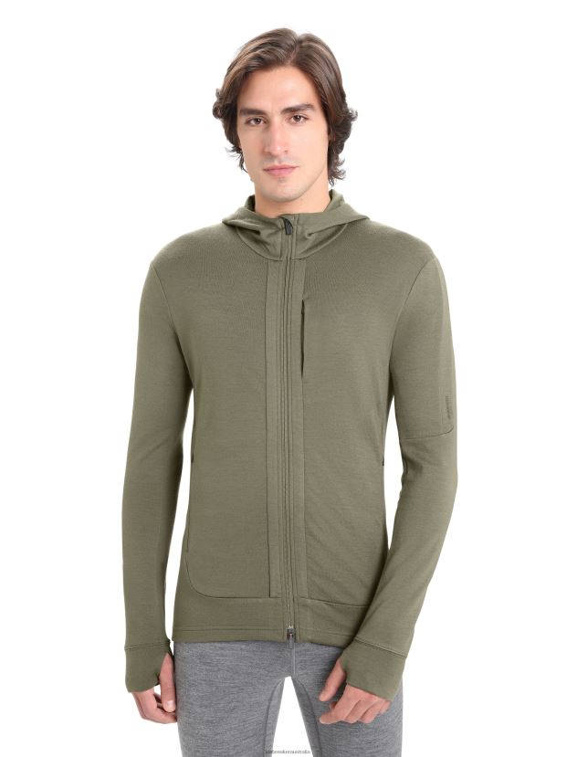 Icebreaker Men Merino Quantum III Long Sleeve Zip HoodieLoden 80BXXP202 Clothing