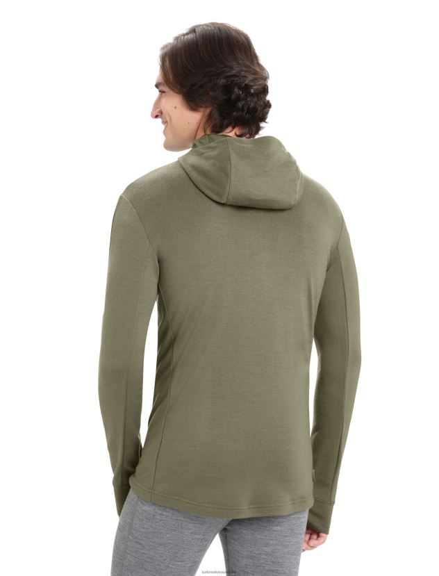 Icebreaker Men Merino Quantum III Long Sleeve Zip HoodieLoden 80BXXP202 Clothing