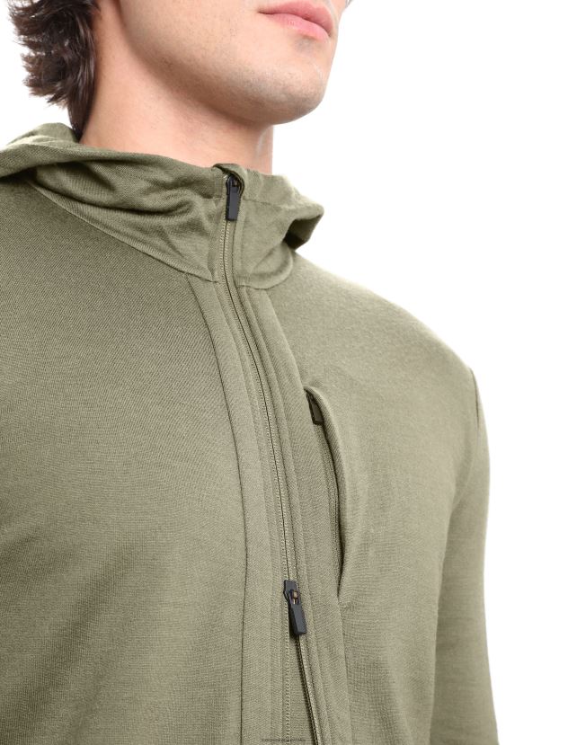 Icebreaker Men Merino Quantum III Long Sleeve Zip HoodieLoden 80BXXP202 Clothing