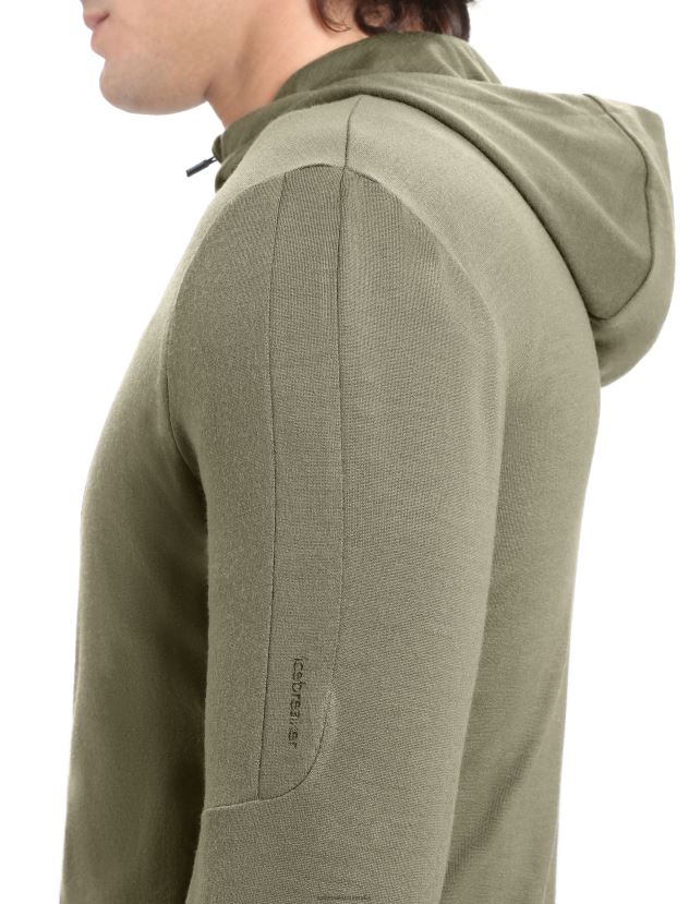 Icebreaker Men Merino Quantum III Long Sleeve Zip HoodieLoden 80BXXP202 Clothing