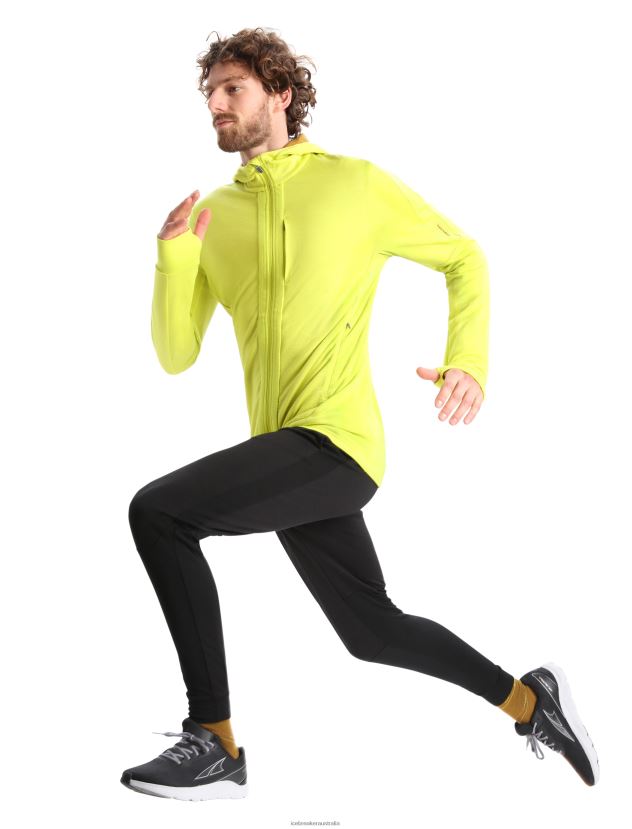 Icebreaker Men Merino Quantum III Long Sleeve Zip HoodieShine/Clove 80BXXP409 Clothing