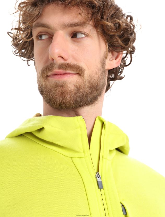 Icebreaker Men Merino Quantum III Long Sleeve Zip HoodieShine/Clove 80BXXP409 Clothing