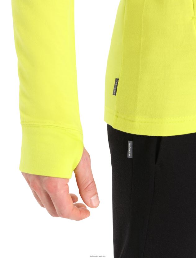 Icebreaker Men Merino Quantum III Long Sleeve Zip HoodieShine/Clove 80BXXP409 Clothing