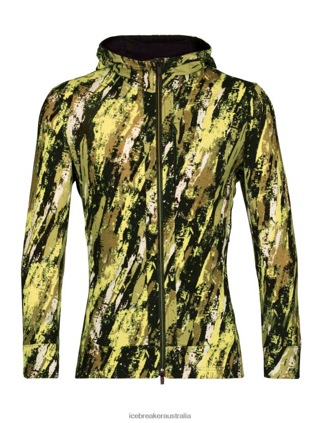 Icebreaker Men Merino Quantum III Long Sleeve Zip Hoodie SedimentaryBlack/Shine 80BXXP414 Clothing