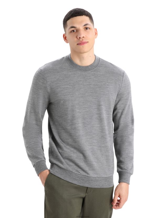 Icebreaker Men Merino Shifter Long Sleeve SweatshirtGritstone Heather 80BXXP217 Clothing