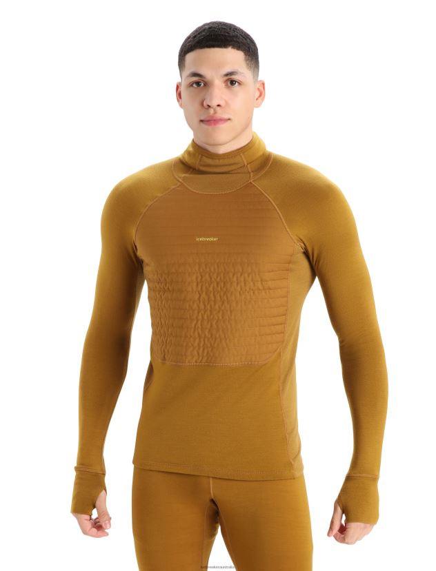 Icebreaker Men ZoneKnit Merino Insulated Long Sleeve Thermal HoodieClove 80BXXP430 Clothing
