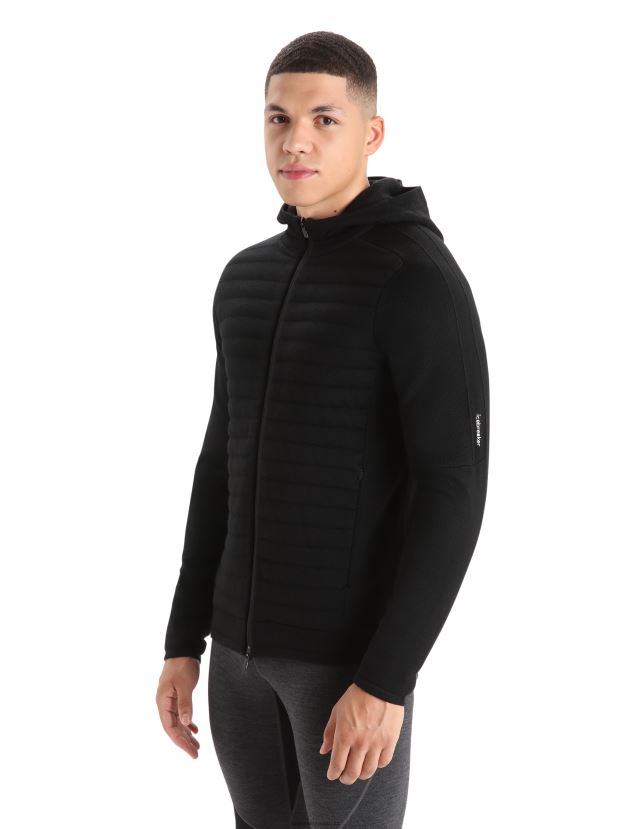 Icebreaker Men ZoneKnit Merino Insulated Long Sleeve Zip HoodieBlack 80BXXP228 Clothing