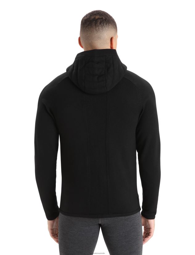 Icebreaker Men ZoneKnit Merino Insulated Long Sleeve Zip HoodieBlack 80BXXP228 Clothing