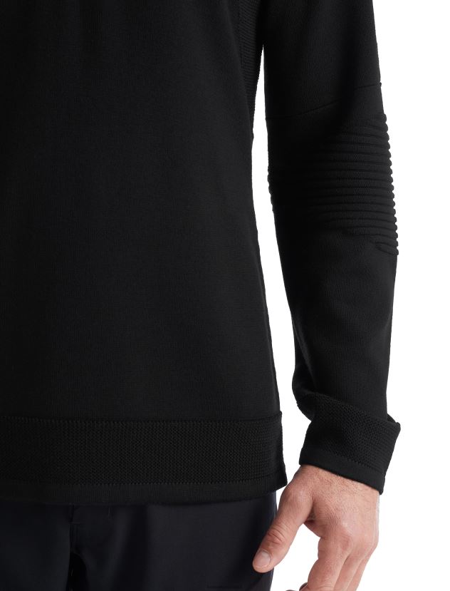 Icebreaker Men ZoneKnit Merino Long Sleeve Half ZipBlack 80BXXP231 Clothing