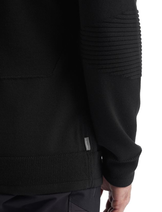 Icebreaker Men ZoneKnit Merino Long Sleeve Half ZipBlack 80BXXP231 Clothing
