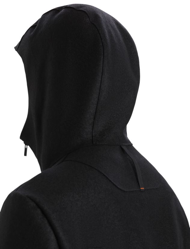 Icebreaker Men Felted Merino Hooded JacketBlack 80BXXP369 Clothing