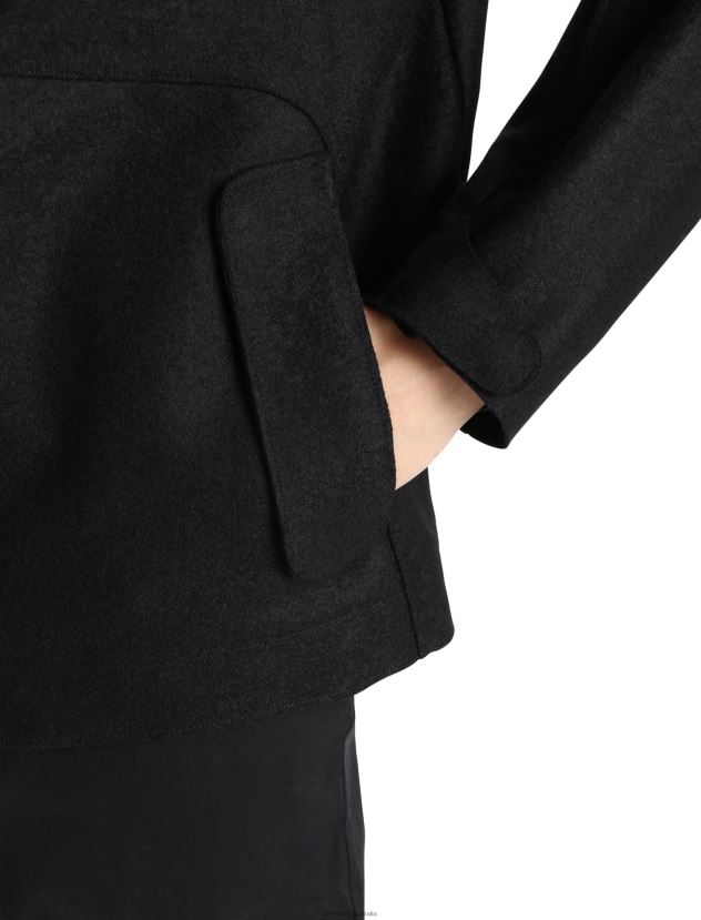 Icebreaker Men Felted Merino Hooded JacketBlack 80BXXP369 Clothing