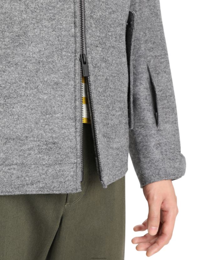 Icebreaker Men Felted Merino Hooded JacketGritstone Heather 80BXXP370 Clothing