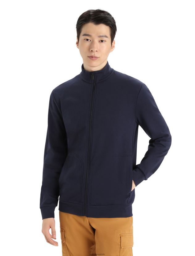 Icebreaker Men Merino Central II Long Sleeve ZipMidnight Navy 80BXXP360 Clothing