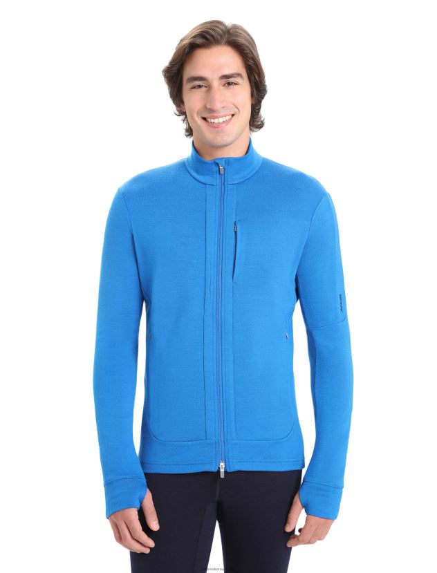 Icebreaker Men Merino Quantum III Long Sleeve ZipLazurite 80BXXP428 Clothing