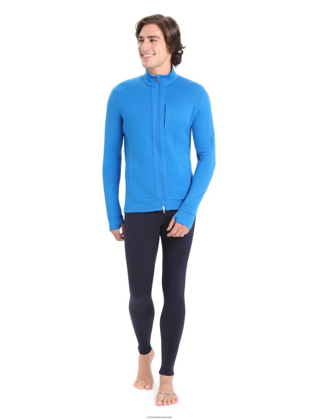 Icebreaker Men Merino Quantum III Long Sleeve ZipLazurite 80BXXP428 Clothing