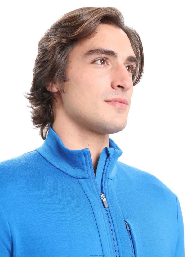 Icebreaker Men Merino Quantum III Long Sleeve ZipLazurite 80BXXP428 Clothing