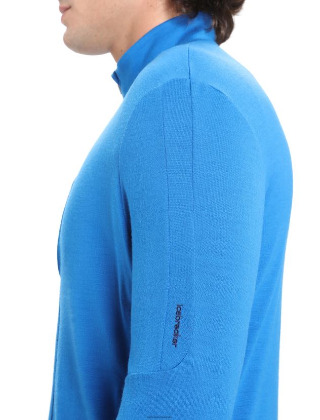 Icebreaker Men Merino Quantum III Long Sleeve ZipLazurite 80BXXP428 Clothing