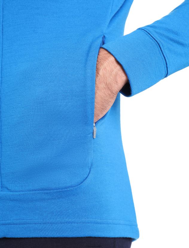 Icebreaker Men Merino Quantum III Long Sleeve ZipLazurite 80BXXP428 Clothing