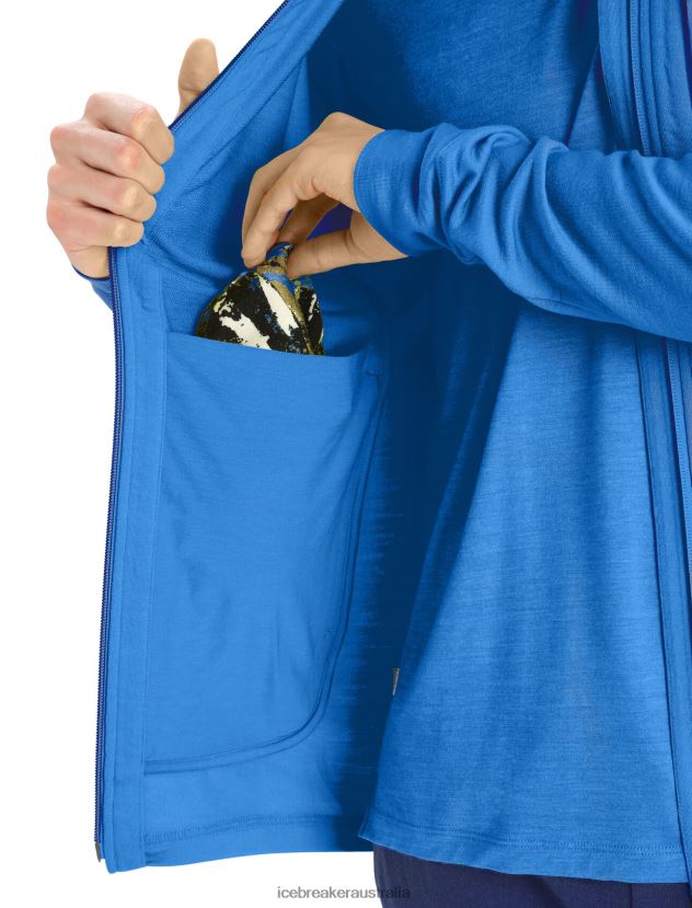 Icebreaker Men Merino Quantum III Long Sleeve ZipLazurite 80BXXP428 Clothing