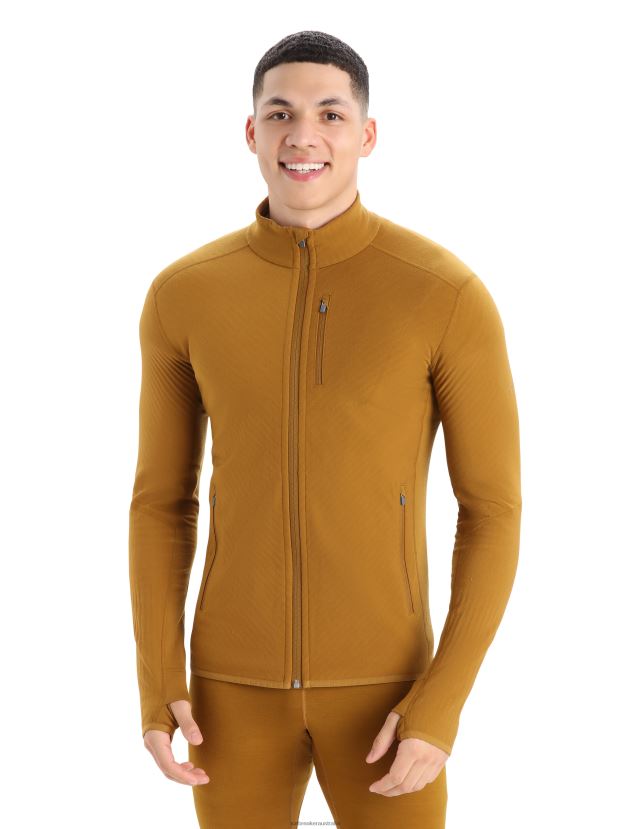 Icebreaker Men RealFleece Merino Descender Long Sleeve Zip JacketClove 80BXXP390 Clothing