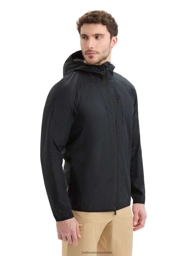 Icebreaker Men Shell+ Merino Cotton WindbreakerBlack 80BXXP237 Clothing