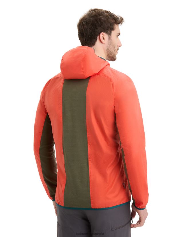 Icebreaker Men Shell+ Merino Cotton WindbreakerVibrant Earth/Loden 80BXXP238 Clothing