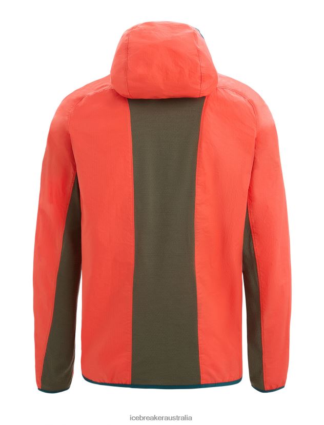 Icebreaker Men Shell+ Merino Cotton WindbreakerVibrant Earth/Loden 80BXXP238 Clothing