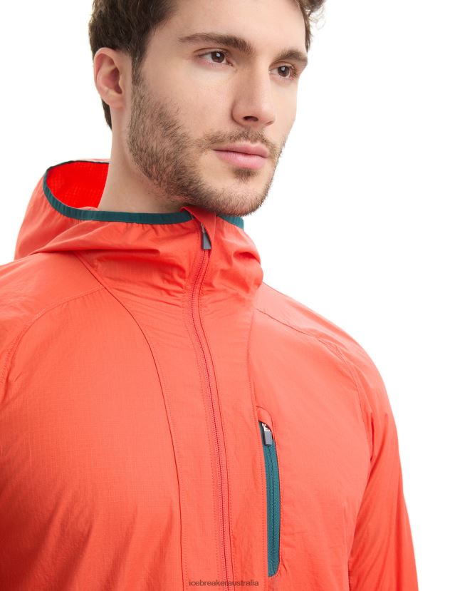 Icebreaker Men Shell+ Merino Cotton WindbreakerVibrant Earth/Loden 80BXXP238 Clothing