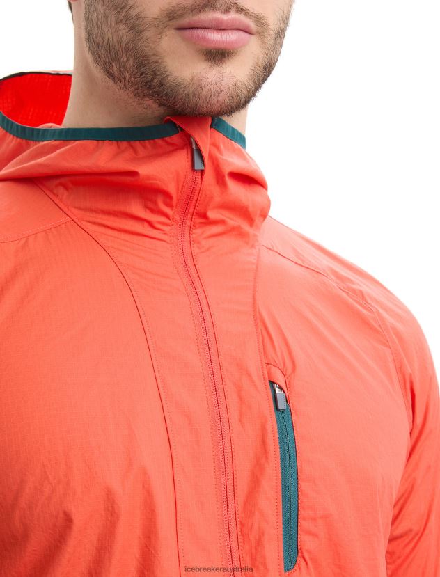 Icebreaker Men Shell+ Merino Cotton WindbreakerVibrant Earth/Loden 80BXXP238 Clothing