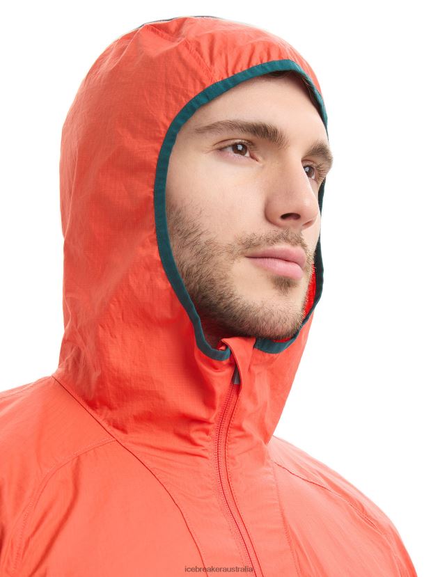 Icebreaker Men Shell+ Merino Cotton WindbreakerVibrant Earth/Loden 80BXXP238 Clothing