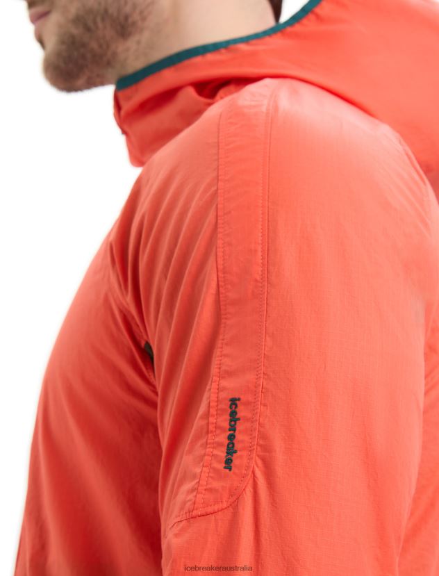 Icebreaker Men Shell+ Merino Cotton WindbreakerVibrant Earth/Loden 80BXXP238 Clothing