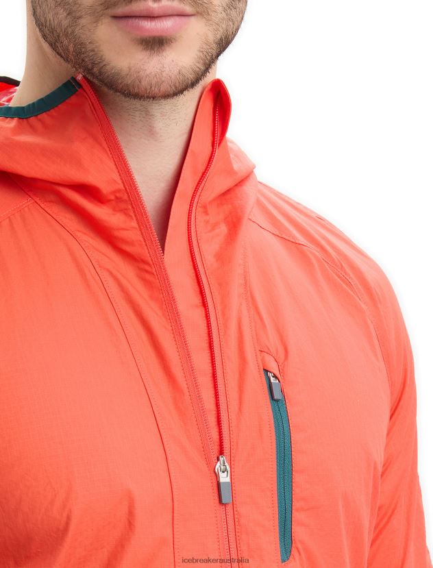 Icebreaker Men Shell+ Merino Cotton WindbreakerVibrant Earth/Loden 80BXXP238 Clothing