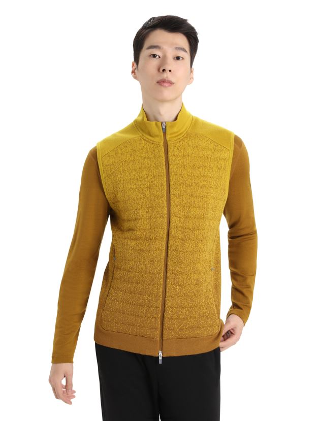 Icebreaker Men ZoneKnit Merino Insulated Vest Into the DeepClove/Silent Gold 80BXXP406 Clothing