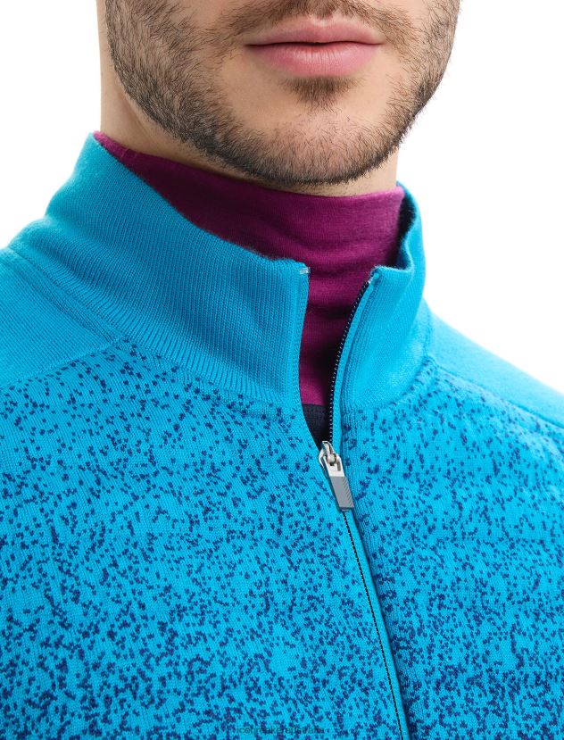 Icebreaker Men ZoneKnit Merino Insulated Vest Into the DeepGeo Blue/Royal Navy 80BXXP240 Clothing