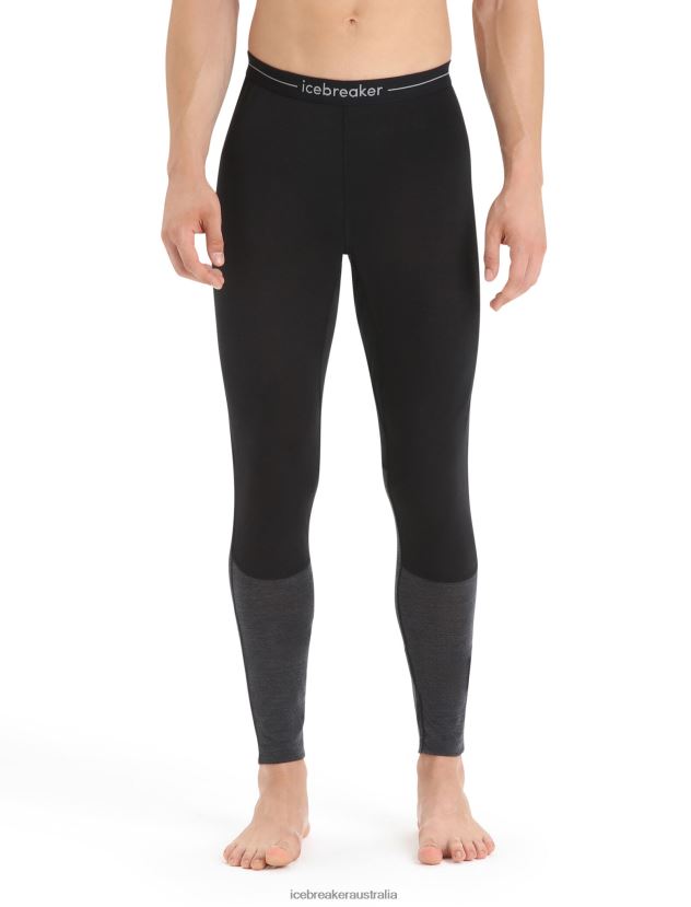 Icebreaker Men 125 ZoneKnit Merino Thermal LeggingsBlack/Jet Heather 80BXXP169 Clothing