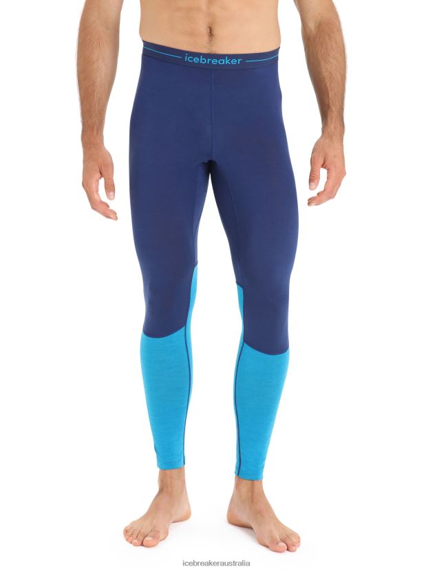 Icebreaker Men 125 ZoneKnit Merino Thermal LeggingsGeo Blue/Royal Navy 80BXXP170 Clothing