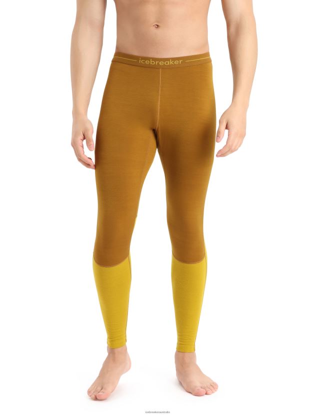 Icebreaker Men 200 ZoneKnit Merino Thermal LeggingsClove/Silent Gold 80BXXP431 Clothing