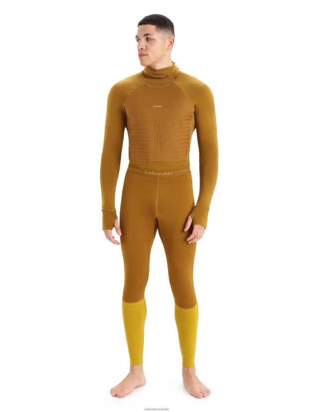 Icebreaker Men 200 ZoneKnit Merino Thermal LeggingsClove/Silent Gold 80BXXP431 Clothing