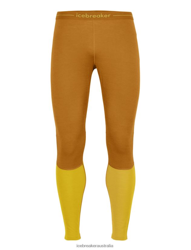 Icebreaker Men 200 ZoneKnit Merino Thermal LeggingsClove/Silent Gold 80BXXP431 Clothing