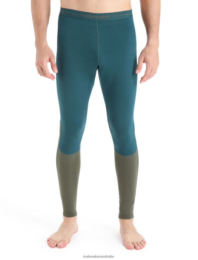 Icebreaker Men 200 ZoneKnit Merino Thermal LeggingsGreen Glory/Loden 80BXXP184 Clothing
