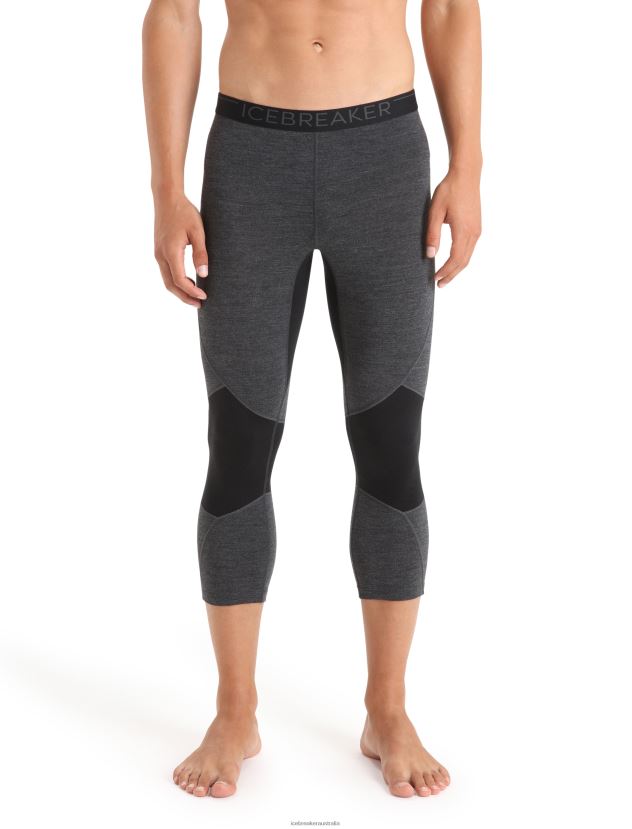 Icebreaker Men BodyfitZone Merino 260 Zone 3/4 Thermal LeggingsJet Heather/Black 80BXXP443 Clothing